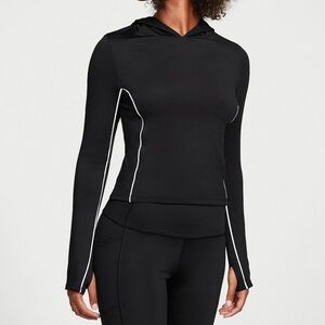 Victoria's Secret Women's Black Long Sleeve Hoodie Top XS